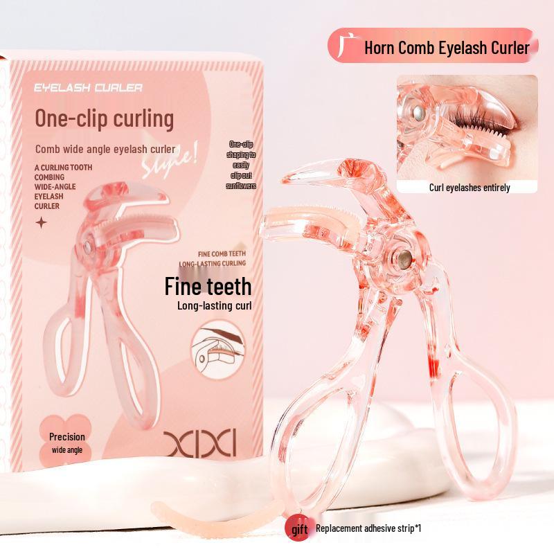 Wide-Angle Portable Eyelash Curler with Sunflower Clip - Gentle, Borderless Design for a Natural Curl