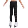 Girls Figure Skating Pants Sparkly Rhinestones Elastic Waistband Leggings Sheer Mesh Patchwork Trousers