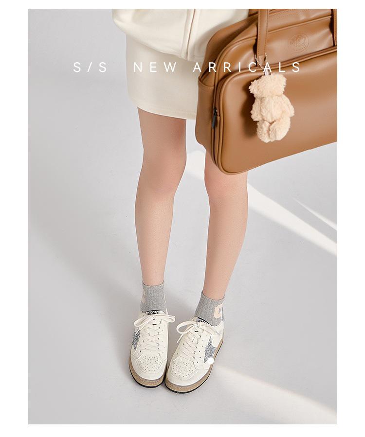 2025 Retro Star Women's Genuine Leather Lace-Up Flats - Vintage Style