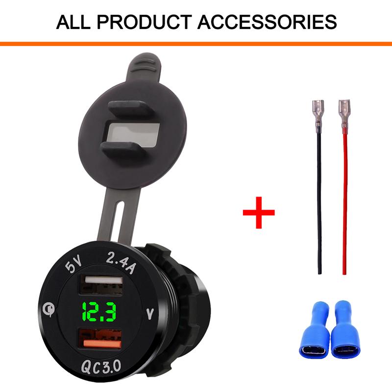 LMoDri Car Quick Charger Intelligent QC 3.0 Power Adapter Dual USB Vehicle DC 12 V-24 V Cigarette Socket Lighter 2 Port