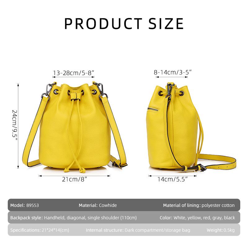 2024 Autumn-Winter Women's Fashion Drawstring Bucket Bag - Retro Single Shoulder Crossbody Commute Bag