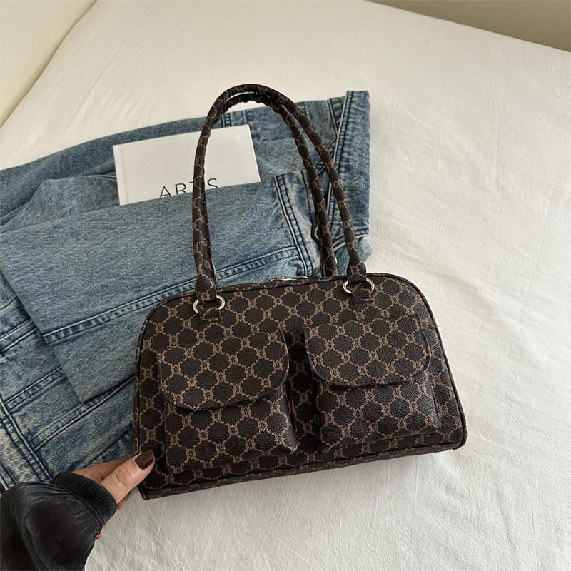 

Chic French Style Commuter Small Square Bag In Coffee And Khaki With Trendy Design коричневый
