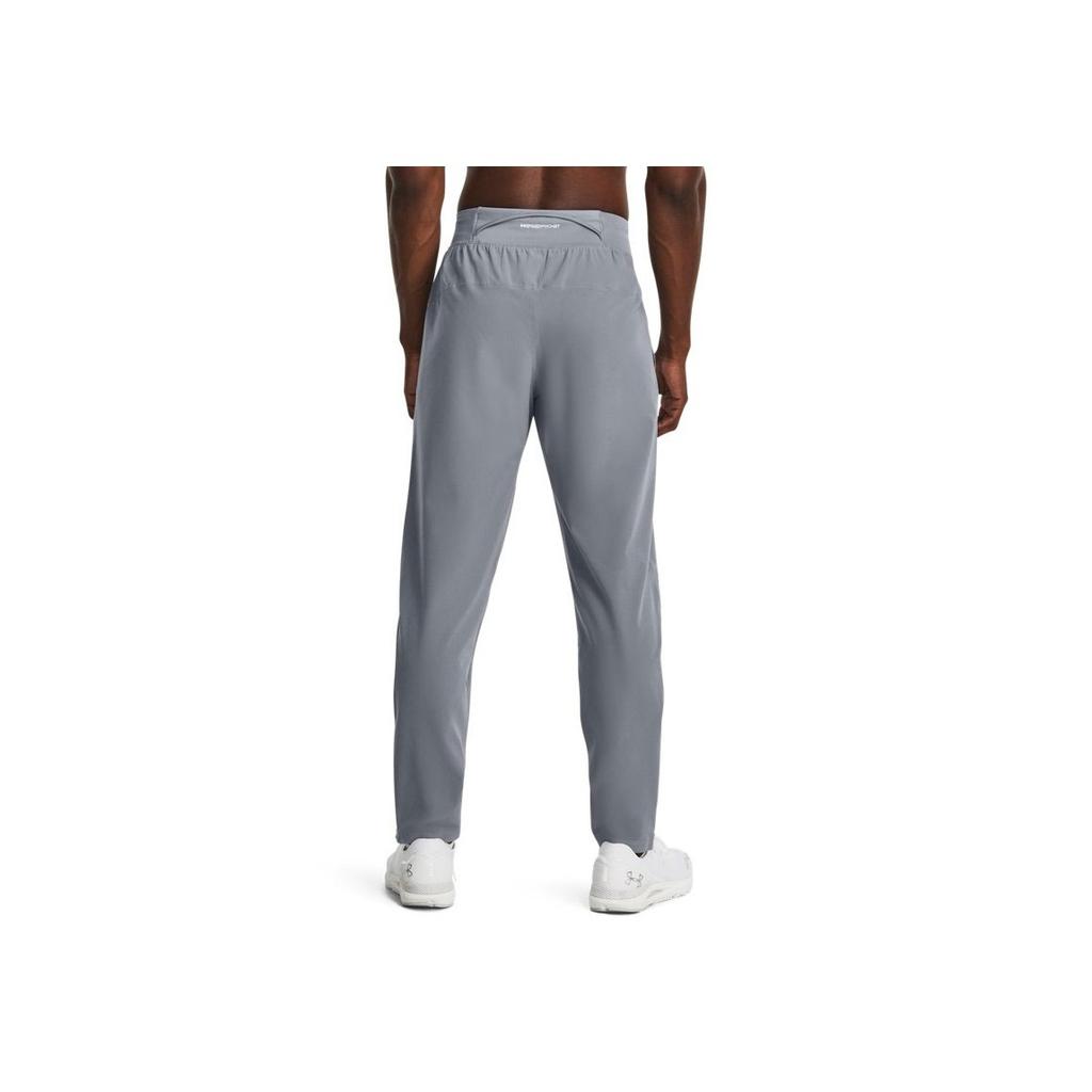 Under Armour Out The Storm Solid Stretch Woven Running Pants Men Pants Gray 1376799-035
