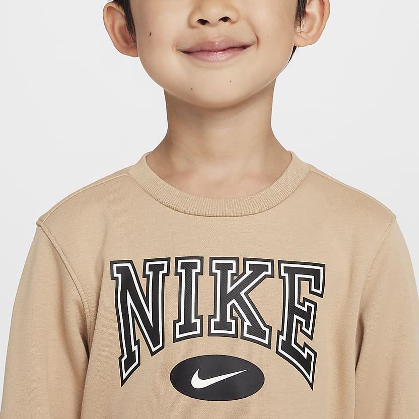 Nike Casual Sportswear Gameday Essentials Brand Logo Letter Fleece Lined Crew Neck Top Comfortable Soft Long Pants IB2541-200