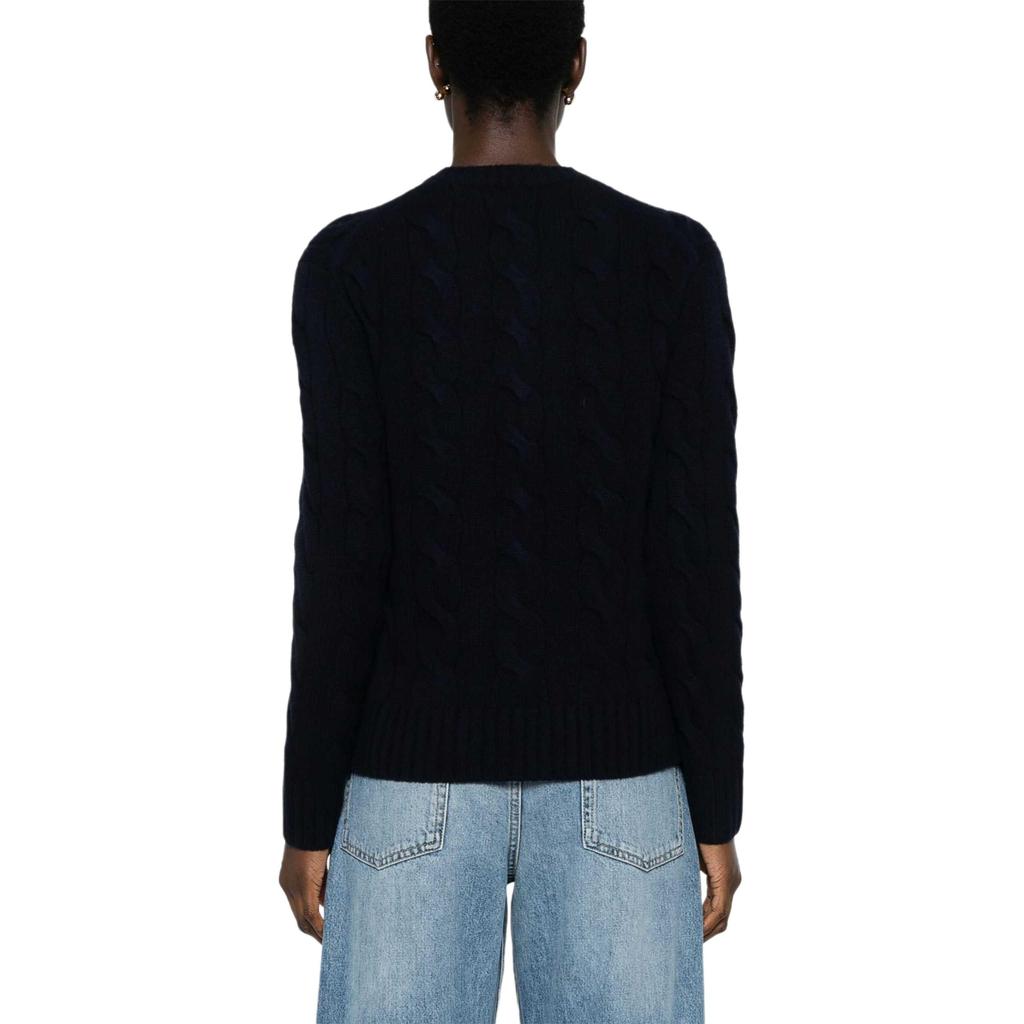 Polo Ralph Lauren Cable Knit Ribbed Crew Neck Sweater Women Sweater Navy-Blue 211926543-009