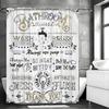Fun Inspirational Life Quotes Toilet Rules Simple Shower Curtain, Bathroom Decorative Shower Curtain, Waterproof Shower Curtain