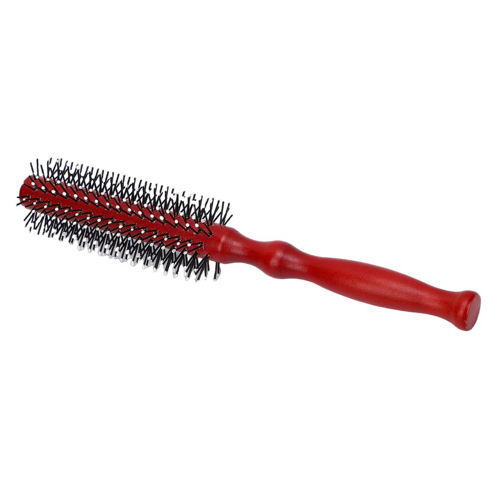 Round Styling Hair Brush Anti Static Handle Wood Roller Hairbrush for Salon Home Use Large Size 8.9 X 1.7in