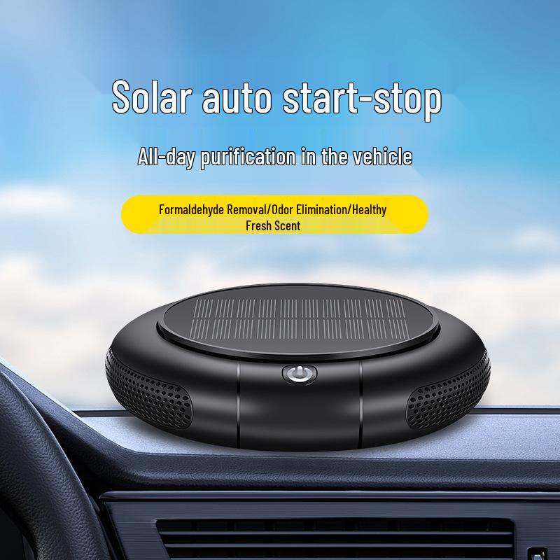 Mini Solar-Powered Negative Ion Car Air Purifier - 8 Million Ion Capacity