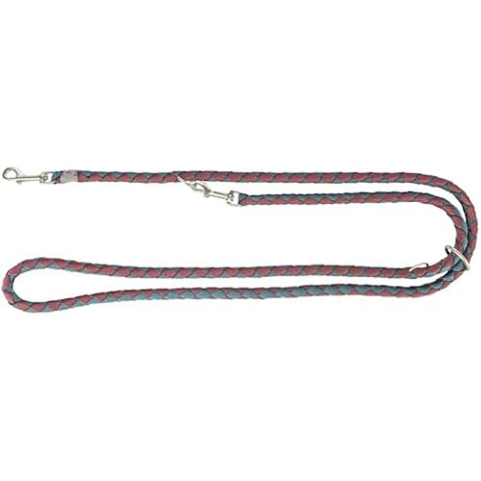 Laisse pour chien - TRIXIE - Cavo - Réglable - Sangria/Bleu pétrole - 200 x 1,8 cm