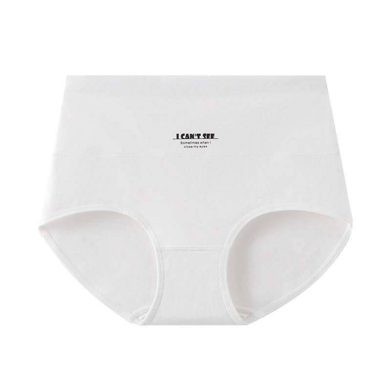 

Waist Stylish High Cotton Panties For Women Breathable Tummy Control Available In Various Colors White,L