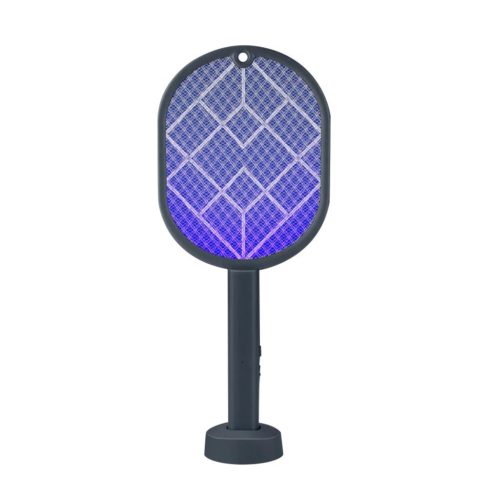 

2-in-1 Electric Mosquito Swatter Mosquito Killer USB Rechargeable Angle Adjustable Electric Bug Zapper Fly Bat Insect Swatter серый
