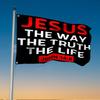 1 stuks Jezus is de Weg, de Waarheid en het Leven Johannes 14:6 Christelijke Bijbelvers Vlag - 91,44x152,4cm - 121,92x182,88cm, Duurzaam Polyester, met 2 Ringetjes