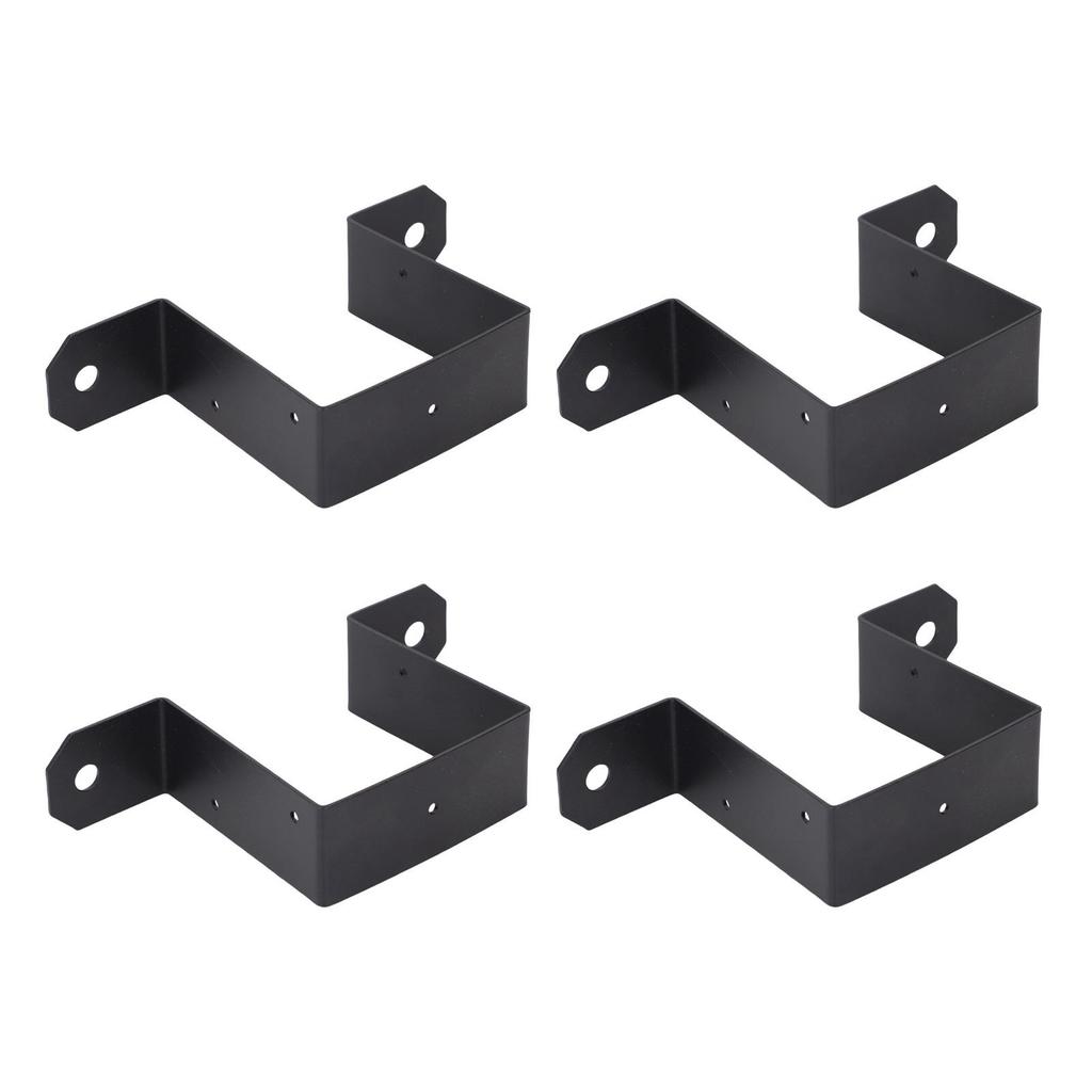 4pcs 4x4 Inch Strap Post Ties Heavy Duty Deck Fence Brackets Carbon Steel Gazebo Mounting Brackets U Shaped