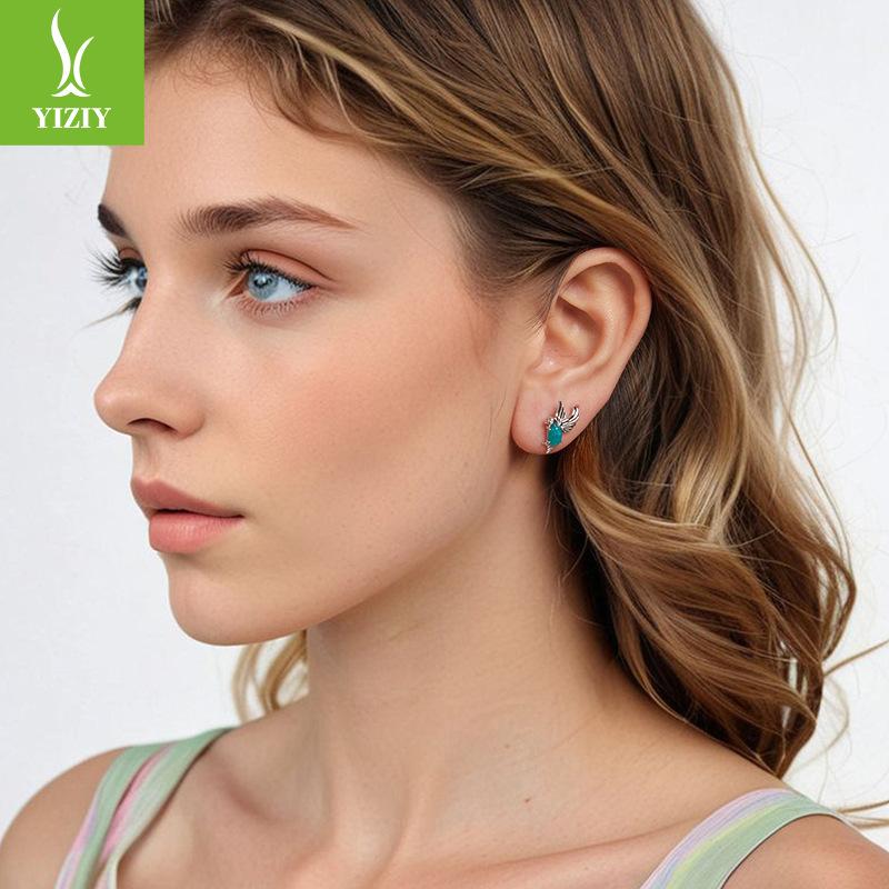 Spring Bird Stud Earrings Female, Small Fresh Animal S925 Silver Delicate Stud Earrings
