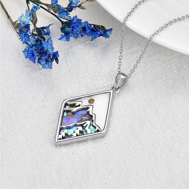 Simple Faith Geometric Hill Mustard Seed Pendant Necklace 60CM