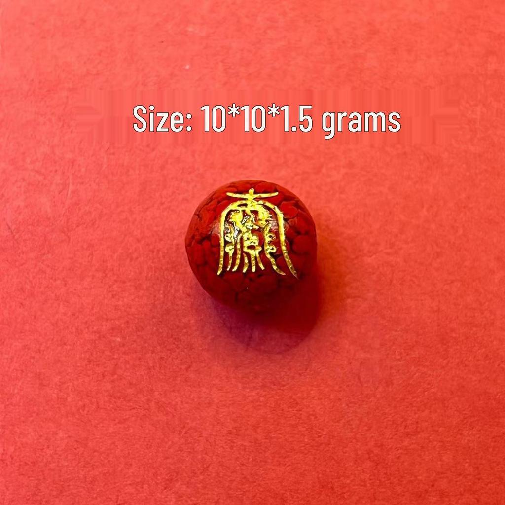 Original Gold-Plated Cinnabar Turtle Shell Fu Plaque and Gourd Pouch Accessories