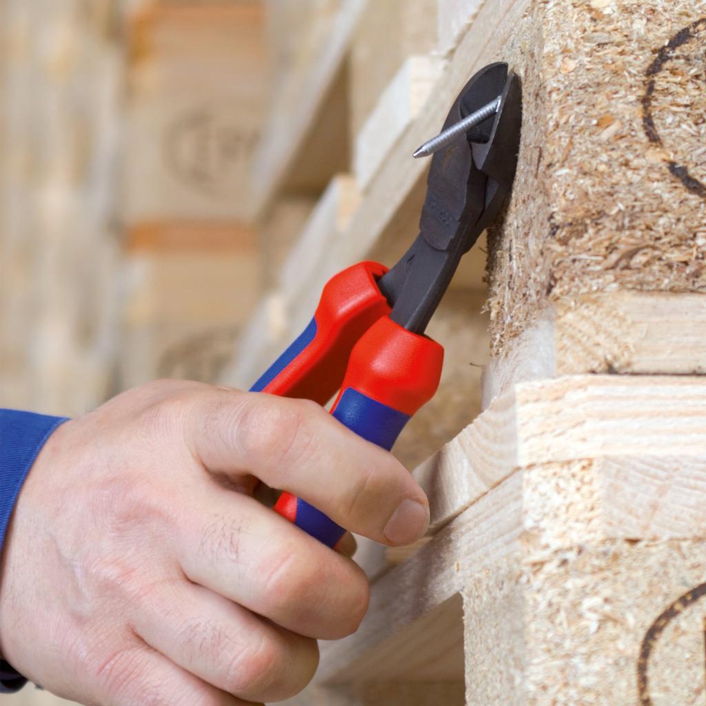 KNIPEX Diagonal Cutting Pliers 7422-250 Heavy-Duty (Bent Type)