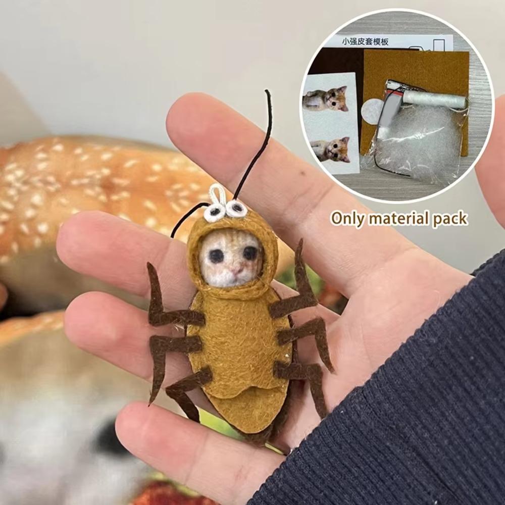 Material Package Cockroach Cat Keychain Material Dorayaki Cat Pendant Material  Daily Use