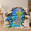 3D Illusion Pattern Hallucination Underwater Flannel Blanket Soft Warm Blanket Throw Blanket for Bedroom Living Room Bed Travel