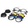 Round Frame Fashion Polarized Sunglasses Magnetic Suction A Variety Clip Sets Mirror Night Vision Goggles Men