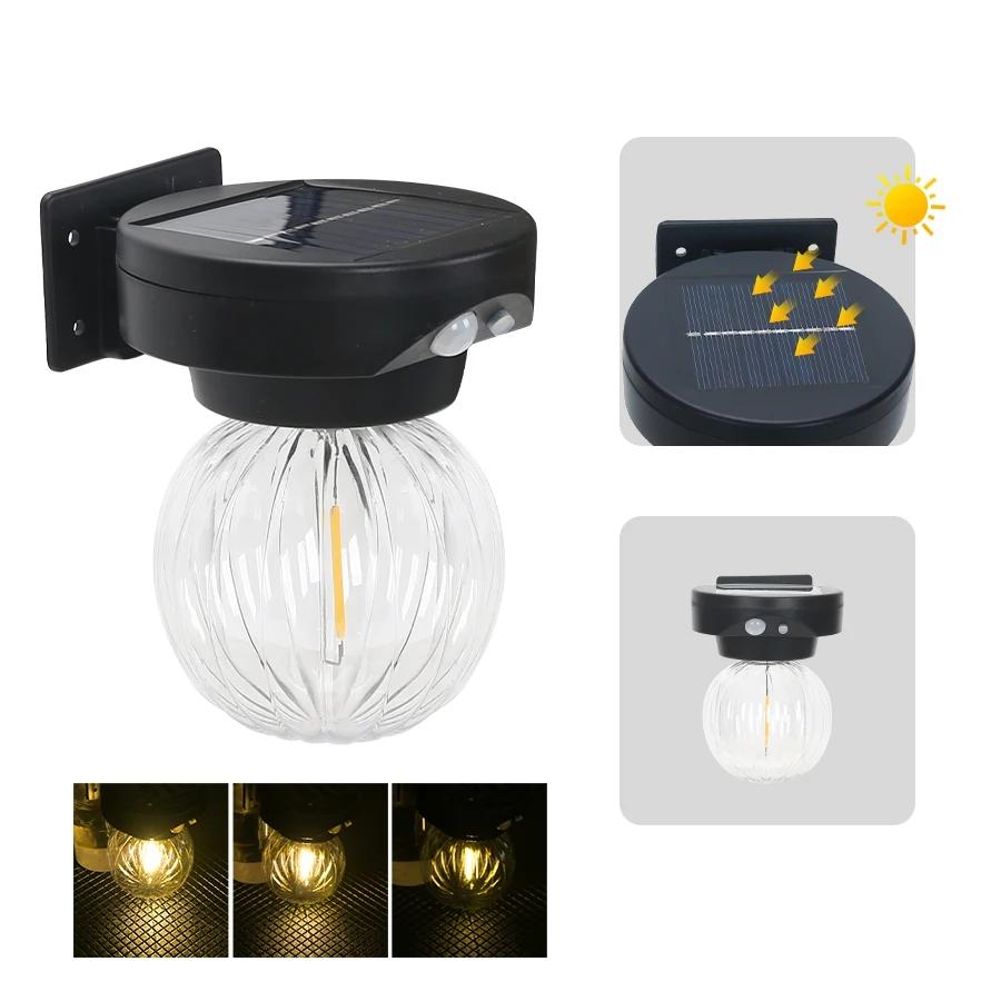 Multiple Styles LED Solar Wall Lamps Waterproof Motion Sensor Lamps with Solar Panels Garden Decoration Security Street Lamp