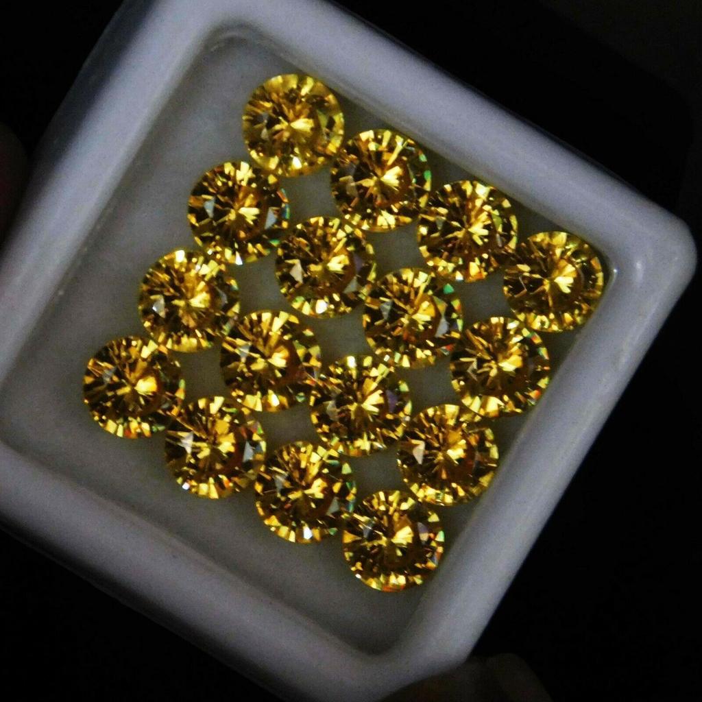 24 Pcs Lot Natural Yellow Sapphire Round Cut 5x5mm Loose Gemstones