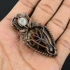 Montana Agate & Rainbow Moonstone Pendant, 999 Copper Wire Wrapped Handmade Brand New Jewelry, Gift For Him Gemstone Pendant For Women