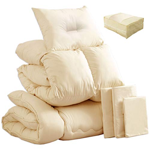 

Tansu no Gen 7-Piece Feather Duvet Set, Single Size (2.0kg), 100% Small Feathers, Antibacterial and Odor Resistant, All-Season Type, Beige, 61190054 2