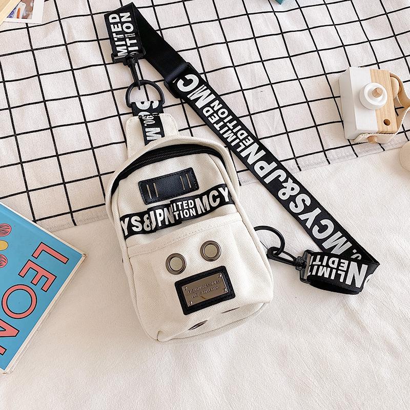 Cute Small Bag Women's New Internet Celebrity Versatile Canvas Crossbody Breast Bag Trendy Cool Female Student Shoulder Bag
