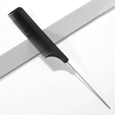 Hřeben na culík, Ocelový hřeben ve tvaru špendlíku s vystupujícími zuby pro barvení vlasů - Hřeben navržený pro kadeřnictví s dělicí částí pro střih a designem se špičatým ocasem