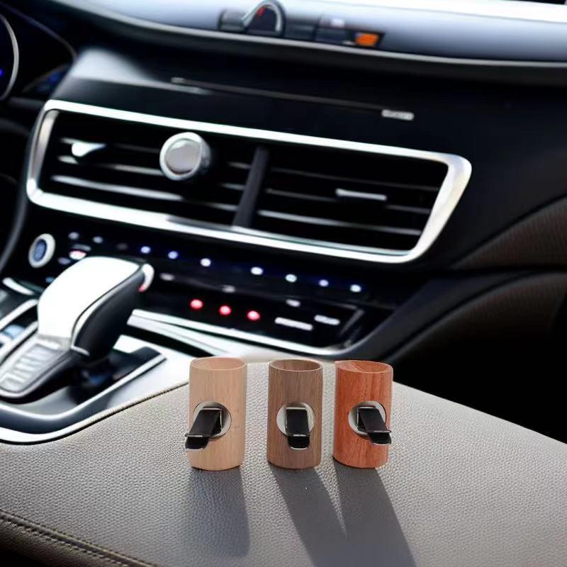 Spherical Wooden Car Essential Oil Diffuser Car Aromatherapy Clip Car Air Freshener Auto Decoration