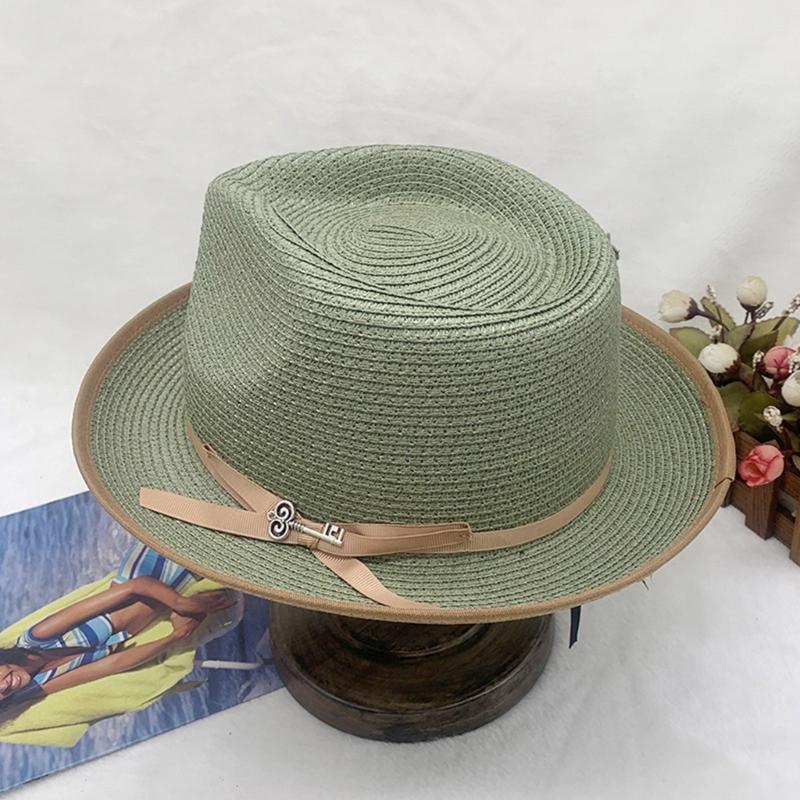 Adjustable Breathable Paper Braid Summer Dress Hat With Rolled Brims Bows Detail Colorful Party Hat for Women and Girls