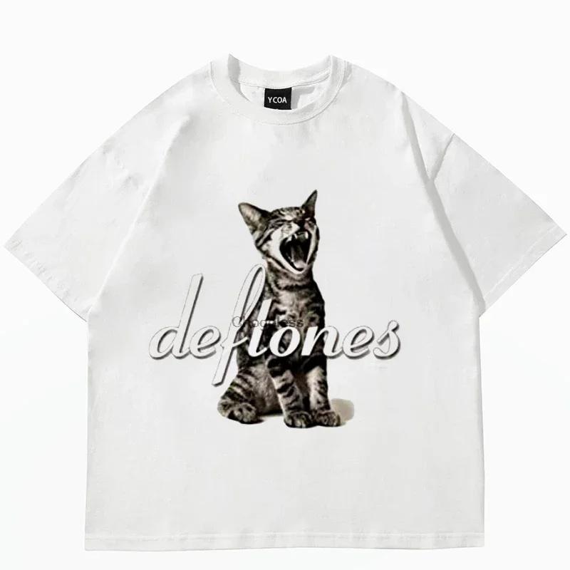 Top Women's Cute Cat Printed Short Sleeve T-shirt Women's Harajuku Fashion Couple Loose Street Style Y2K Clothing