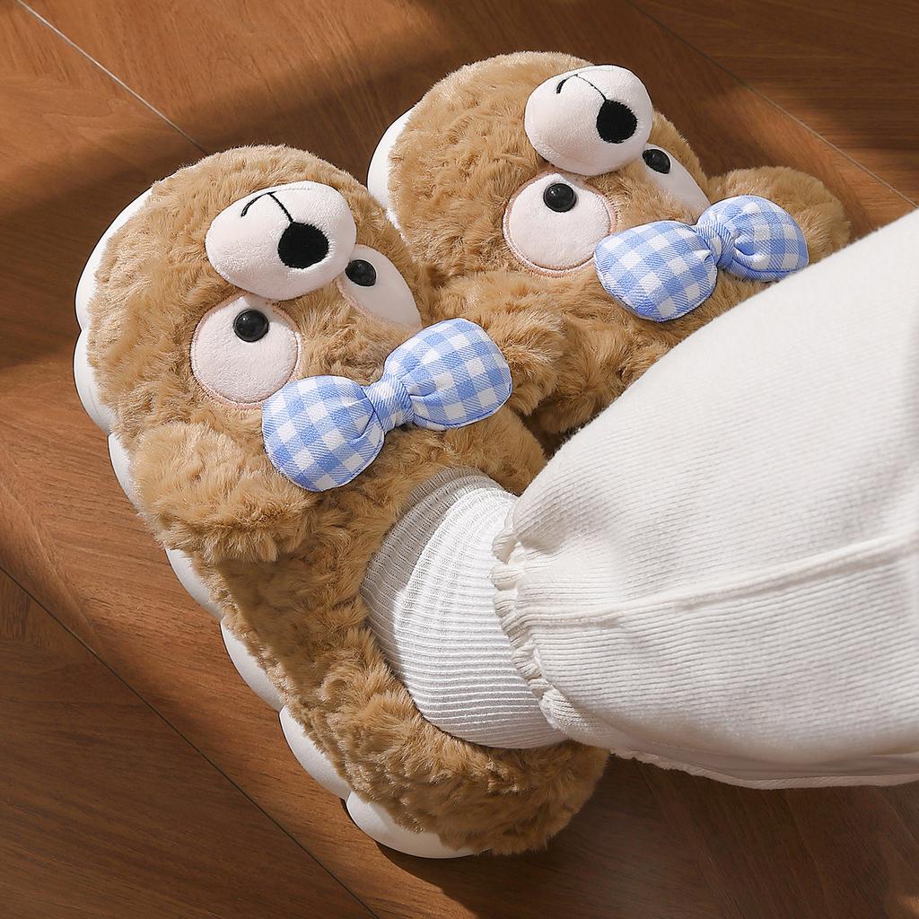 Kinder Baumwollpantoffeln Kinder Herbst- und Winterhaus Indoor warm und rutschfest Haus Eltern-Kind Plüschtasche und Baumwollschuhe