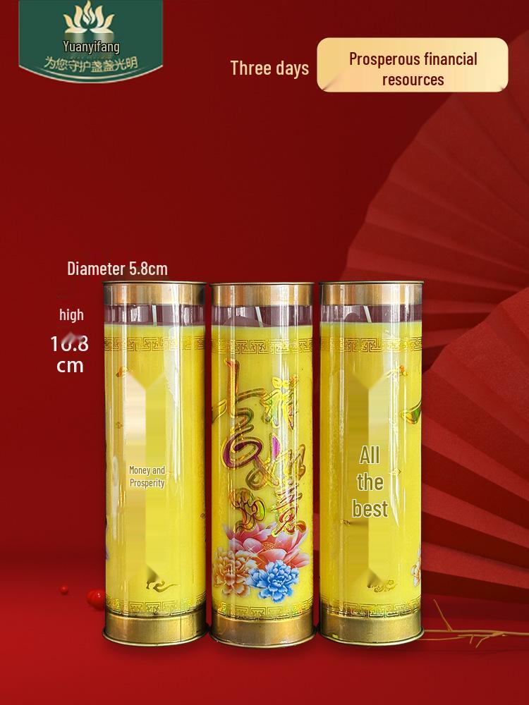 Festive Red Smokeless Candles for New Year, Buddha Offerings & God of Wealth Home Decor.