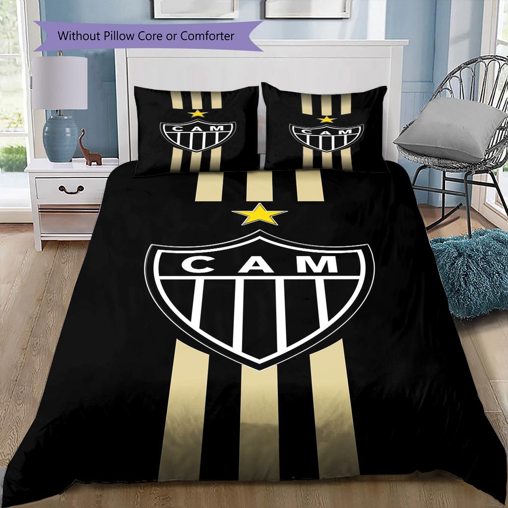 Atlético Mineiro "CAM" Bedding Set, Football Club Logo Duvet Cover with Pillowcases, No Comforter