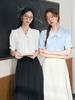 Miss Bird Blue Chiffon Short-Sleeve Professional Women's Interview Shirt