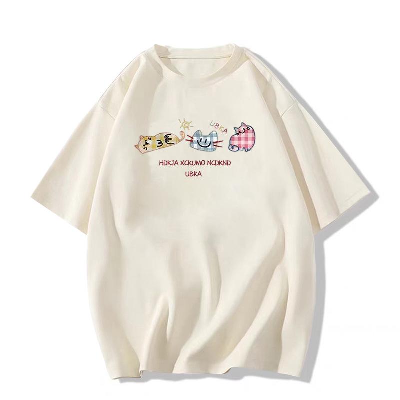 Women's Retro Cotton Loose-Fit Short-Sleeve T-Shirt, Summer 2025 Trend