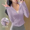 Sunscreen clothes New sports running jacket Outdoor running fitness top Women's training casual stand-up collar yoga clothes