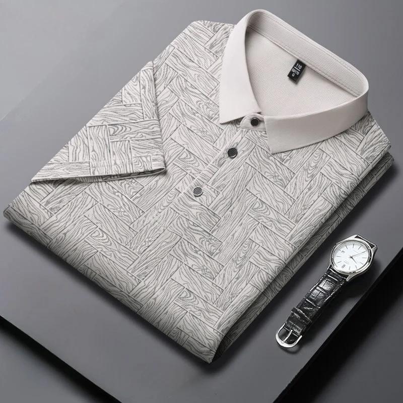 Pánské nové letní business casual POLO tričko s krátkým rukávem Módní s krátkým rukávem Pohodlný a prodyšný top
