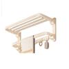 Milk White Punch-Free Wall-Mounted Aluminum Towel Rack Set for Bathrooms