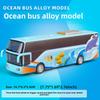 Alloy Passenger Bus Model with Sound, Light, and 5-Doors: Creative Decorative Toy