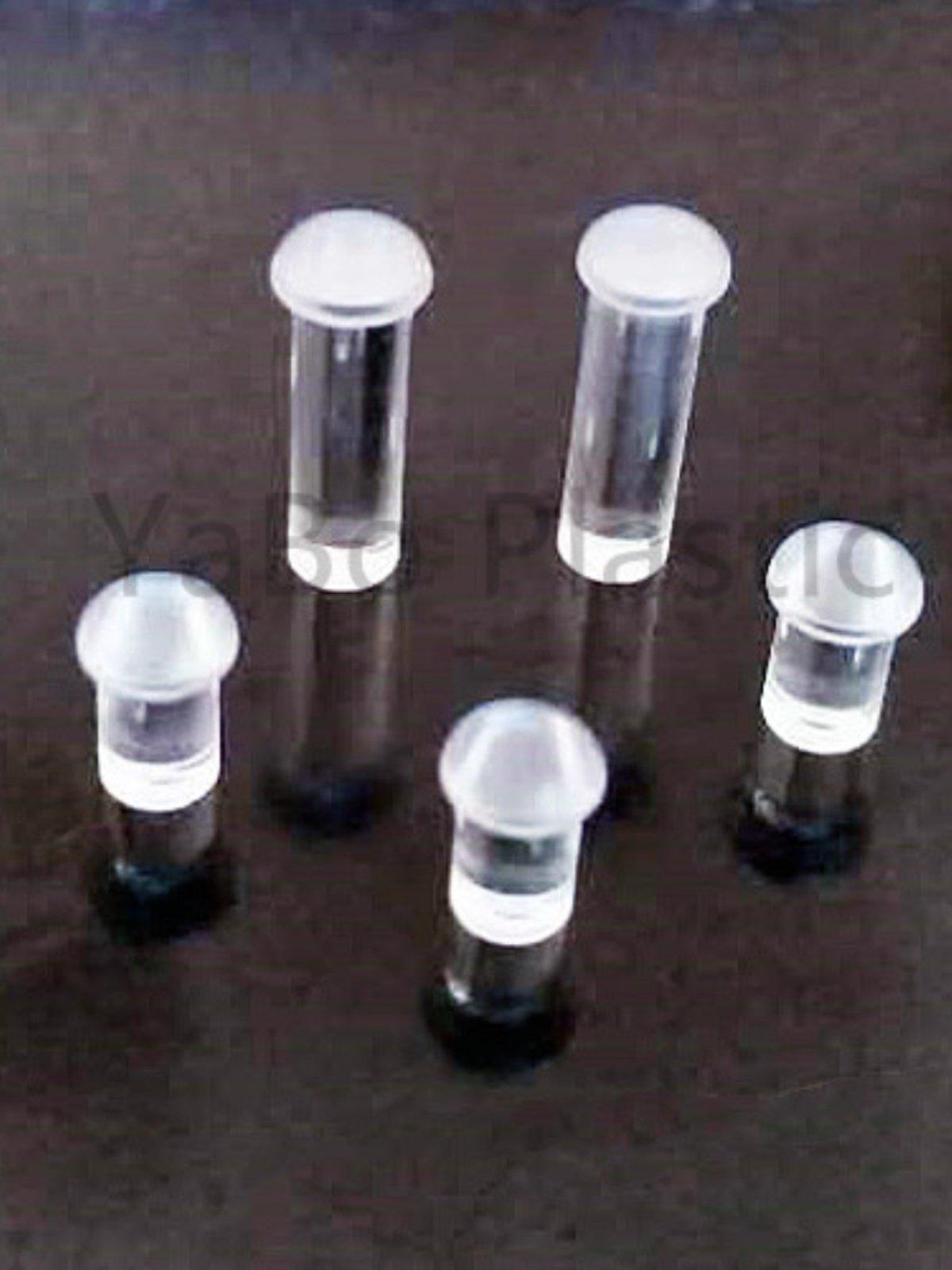 LDT4.0-L Transparent PC Light Guide Rod, 4mm Hole, Mushroom Head, Frosted Surface 3.2mm Mushroom Head 4mm Hole