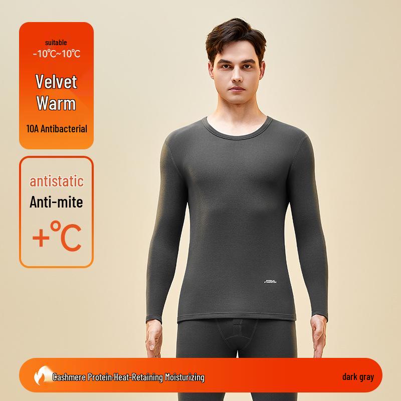 Men's Woolen Thermal Underwear Set: Autumn & Winter Fleece Pants & Top