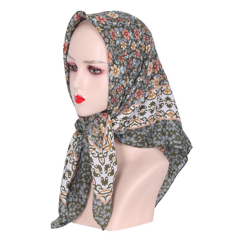 85*85Cm Hijabs For Woman Scarf Muslim Headscarf Printed Square Scarves Thin Luxurious Retro Handkerchief Babushka New