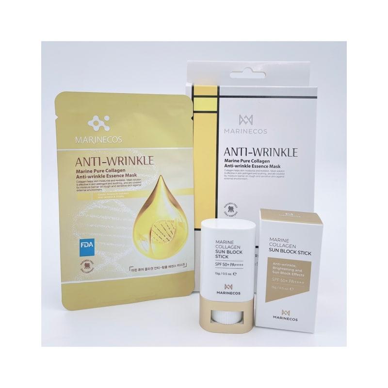 

Морская коллагеновая маска (Против морщин) + Солнцезащитный стик с морским коллагеном