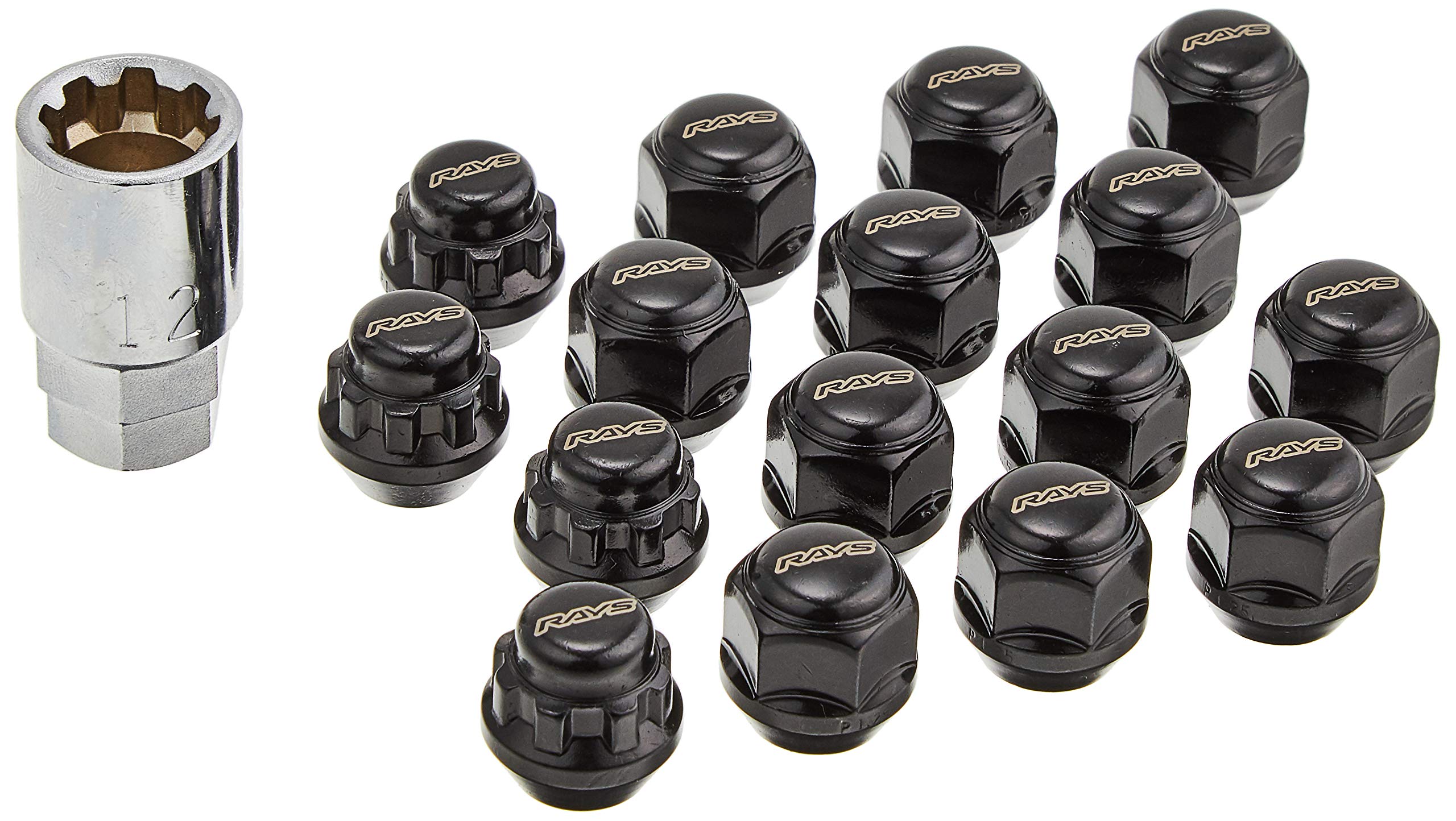 

Набір коротких шестигранних контргайок 19HEX на 4 отвори M12 x BK 22 мм 74082000005BK [RAYS] та 1,25 (чорний) чорний