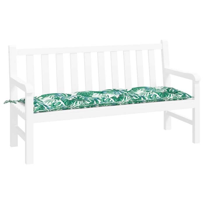 VidaXL Coussin de Banc de Jardin Motif de Feuilles, Coussin de Siège, Coussin de Meuble de Terrasse Patio Salon Extérieur 378972