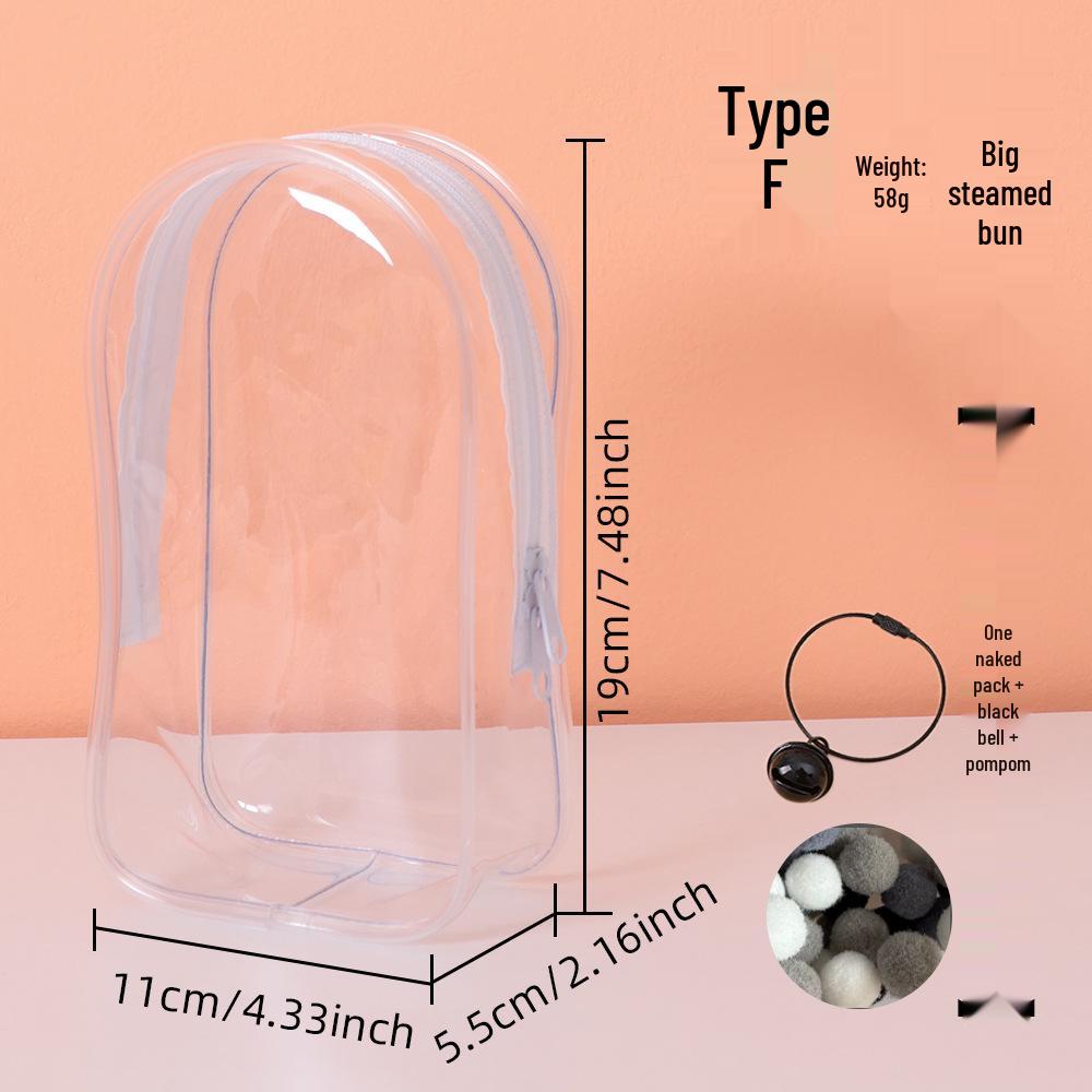 19cm Vinyl Protective Doll Case: Cotton Ita Bag with Transparent Display, Dustproof Hanging, and Large Storage Compartment