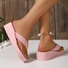 Fashion Fashion Pink Platform Flip Flops for Women 2025 Summer Lightweight Non Slip Beach Slippers Woman Comfort Clip Toe Wedge Sandals